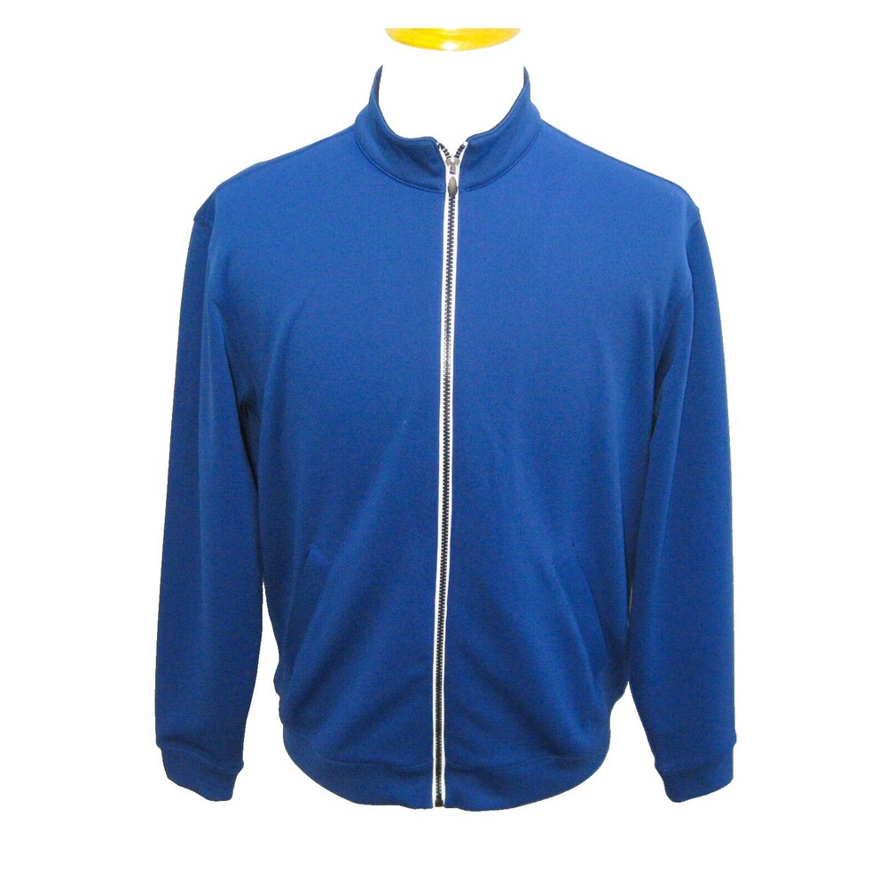 PEBBLE BEACH Mens (Size Medium) Blue Full Zip Golf Track Jacket Windbreaker Coat